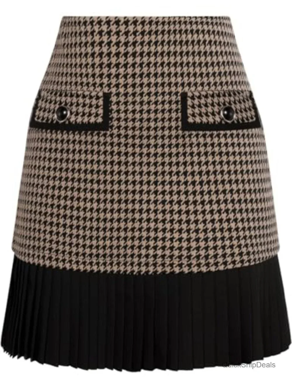 Plaid Mini Skirt High Waist Pleated A-Line Casual Work Office Skirt